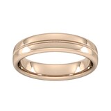 Goldsmiths 5mm Traditional Court Heavy Milgrain Centre Wedding Ring In 18 Carat Rose Gold