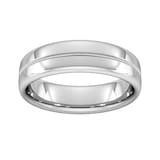 Goldsmiths 6mm D Shape Heavy Milgrain Centre Wedding Ring In 9 Carat White Gold - Ring Size Q