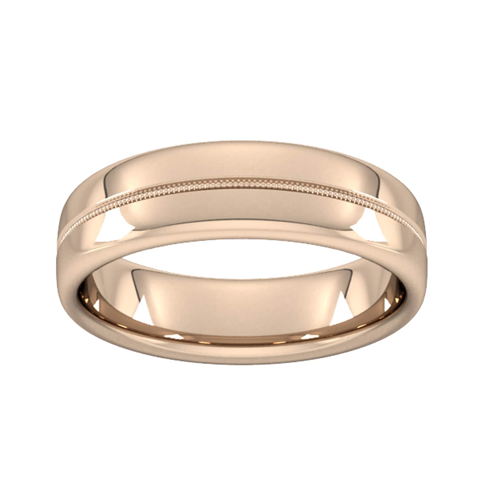 Goldsmiths 6mm D Shape Heavy Milgrain Centre Wedding Ring In 18 Carat Rose Gold Goldsmiths 6mm D Shape Heavy Milgrain Centre Wedding Ring In 18 Carat Rose Gold