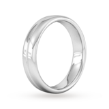 Goldsmiths 5mm D Shape Heavy Milgrain Centre Wedding Ring In Platinum