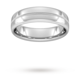 Goldsmiths 6mm D Shape Standard Milgrain Centre Wedding Ring In 950  Palladium - Ring Size Q