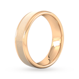 Goldsmiths 5mm Flat Court Heavy Matt Centre With Grooves Wedding Ring In 18 Carat Rose Gold - Ring Size Q