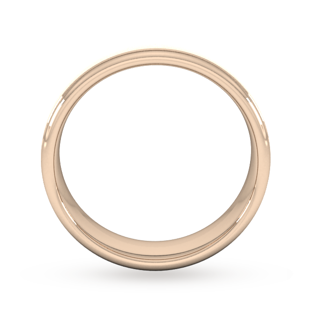 Goldsmiths 5mm Traditional Court Heavy Matt Centre With Grooves Wedding Ring In 9 Carat Rose Gold - Ring Size N