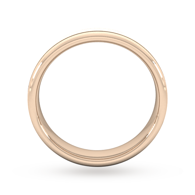 Goldsmiths 5mm Slight Court Heavy Matt Finish With Double Grooves Wedding Ring In 9 Carat Rose Gold - Ring Size V