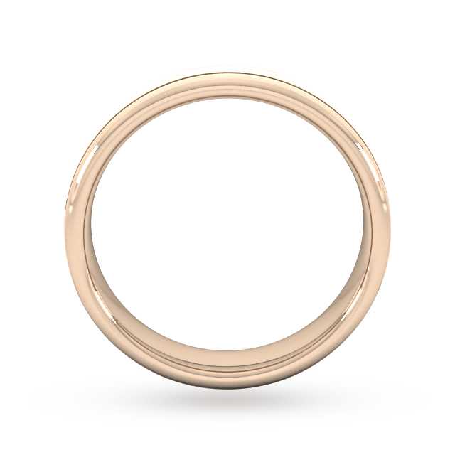 Goldsmiths 5mm Slight Court Standard Matt Finish With Double Grooves Wedding Ring In 18 Carat Rose Gold - Ring Size K
