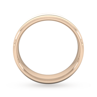 Goldsmiths 6mm D Shape Standard Matt Finish With Double Grooves Wedding Ring In 9 Carat Rose Gold
