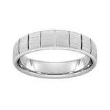 Goldsmiths 5mm Slight Court Extra Heavy Vertical Lines Wedding Ring In 9 Carat White Gold