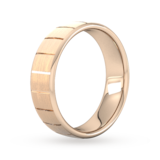Goldsmiths 6mm Slight Court Extra Heavy Vertical Lines Wedding Ring In 9 Carat Rose Gold - Ring Size Z