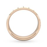 Goldsmiths 6mm Slight Court Extra Heavy Vertical Lines Wedding Ring In 9 Carat Rose Gold - Ring Size Z
