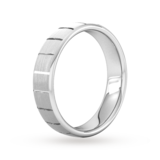 Goldsmiths 5mm Slight Court Standard Vertical Lines Wedding Ring In 18 Carat White Gold - Ring Size Q