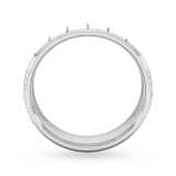 Goldsmiths 6mm Slight Court Heavy Vertical Lines Wedding Ring In 18 Carat White Gold - Ring Size M