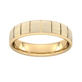 Goldsmiths 5mm Slight Court Standard Vertical Lines Wedding Ring In 18 Carat Yellow Gold - Ring Size Z