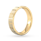 Goldsmiths 5mm Slight Court Standard Vertical Lines Wedding Ring In 18 Carat Yellow Gold - Ring Size Z