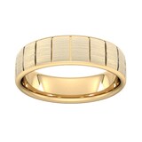 Goldsmiths 6mm Slight Court Standard Vertical Lines Wedding Ring In 18 Carat Yellow Gold