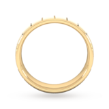 Goldsmiths 5mm Slight Court Extra Heavy Vertical Lines Wedding Ring In 18 Carat Yellow Gold