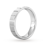 Goldsmiths 5mm Slight Court Extra Heavy Vertical Lines Wedding Ring In 950  Palladium - Ring Size R