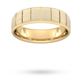 Goldsmiths 6mm Flat Court Heavy Vertical Lines Wedding Ring In 18 Carat Yellow Gold - Ring Size Q