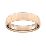 Goldsmiths 5mm Traditional Court Standard Vertical Lines Wedding Ring In 18 Carat Rose Gold