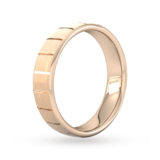 Goldsmiths 5mm Traditional Court Standard Vertical Lines Wedding Ring In 18 Carat Rose Gold