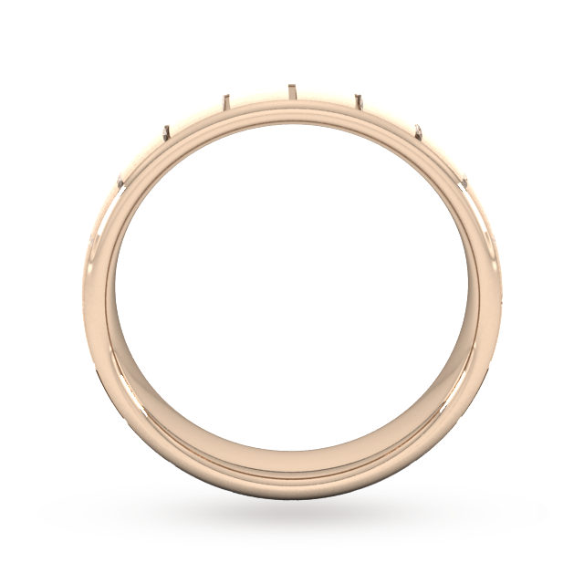 Goldsmiths 5mm Traditional Court Standard Vertical Lines Wedding Ring In 18 Carat Rose Gold