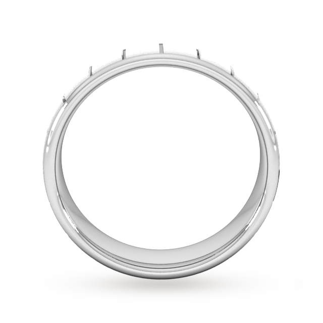 Goldsmiths 6mm D Shape Standard Vertical Lines Wedding Ring In Platinum