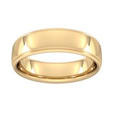 Goldsmiths 6mm Slight Court Extra Heavy Polished Finish With Grooves Wedding Ring In 9 Carat Yellow Gold - Ring Size Q