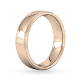 Goldsmiths 6mm Slight Court Heavy Polished Finish With Grooves Wedding Ring In 9 Carat Rose Gold - Ring Size Q