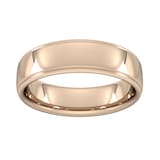 Goldsmiths 6mm Slight Court Extra Heavy Polished Finish With Grooves Wedding Ring In 9 Carat Rose Gold - Ring Size Q