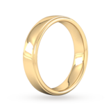 Goldsmiths 5mm Slight Court Extra Heavy Polished Finish With Grooves Wedding Ring In 18 Carat Yellow Gold