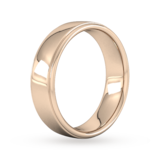 Goldsmiths 6mm Slight Court Heavy Polished Finish With Grooves Wedding Ring In 18 Carat Rose Gold - Ring Size Q