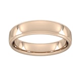 Goldsmiths 5mm Flat Court Heavy Polished Finish With Grooves Wedding Ring In 18 Carat Rose Gold