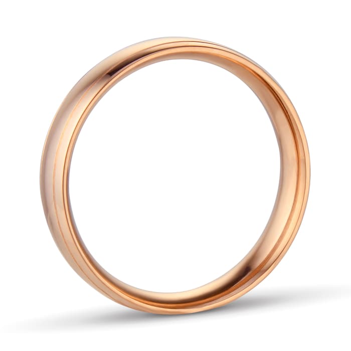 Goldsmiths 5mm Traditional Court Heavy Polished Finish With Grooves Wedding Ring In 9 Carat Rose Gold