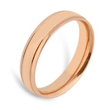 Goldsmiths 5mm Traditional Court Heavy Polished Finish With Grooves Wedding Ring In 9 Carat Rose Gold