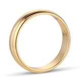 Goldsmiths 5mm D Shape Standard Polished Finish With Grooves Wedding Ring In 9 Carat Yellow Gold