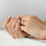 Goldsmiths 5mm D Shape Standard Polished Finish With Grooves Wedding Ring In 18 Carat Rose Gold