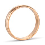 Goldsmiths 5mm D Shape Standard Polished Finish With Grooves Wedding Ring In 18 Carat Rose Gold