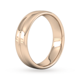 Goldsmiths 6mm Slight Court Heavy Grooved Polished Finish Wedding Ring In 9 Carat Rose Gold - Ring Size Q