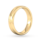 Goldsmiths 5mm Slight Court Extra Heavy Grooved Polished Finish Wedding Ring In 18 Carat Yellow Gold - Ring Size Q