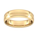 Goldsmiths 6mm Slight Court Extra Heavy Grooved Polished Finish Wedding Ring In 18 Carat Yellow Gold - Ring Size Q