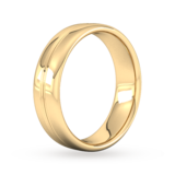 Goldsmiths 6mm Slight Court Extra Heavy Grooved Polished Finish Wedding Ring In 18 Carat Yellow Gold
