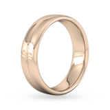 Goldsmiths 6mm Slight Court Extra Heavy Grooved Polished Finish Wedding Ring In 18 Carat Rose Gold - Ring Size Q