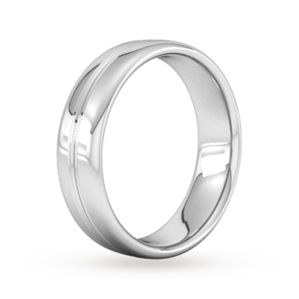 Goldsmiths 6mm Slight Court Standard Grooved Polished Finish Wedding Ring In 950  Palladium