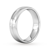 Goldsmiths 6mm Slight Court Extra Heavy Grooved Polished Finish Wedding Ring In 950  Palladium - Ring Size Q