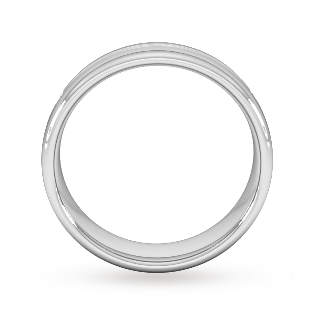 Goldsmiths 6mm Slight Court Extra Heavy Grooved Polished Finish Wedding Ring In 950 Palladium