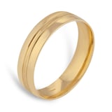 Goldsmiths 6mm Traditional Court Standard Grooved Polished Finish Wedding Ring In 9 Carat Yellow Gold