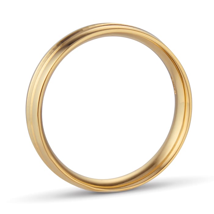 Goldsmiths 5mm Traditional Court Heavy Grooved Polished Finish Wedding Ring In 18 Carat Yellow Gold - Ring Size N