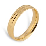 Goldsmiths 5mm Traditional Court Heavy Grooved Polished Finish Wedding Ring In 18 Carat Yellow Gold