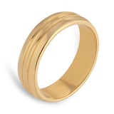 Goldsmiths 5mm D Shape Standard Grooved Polished Finish Wedding Ring In 18 Carat Yellow Gold