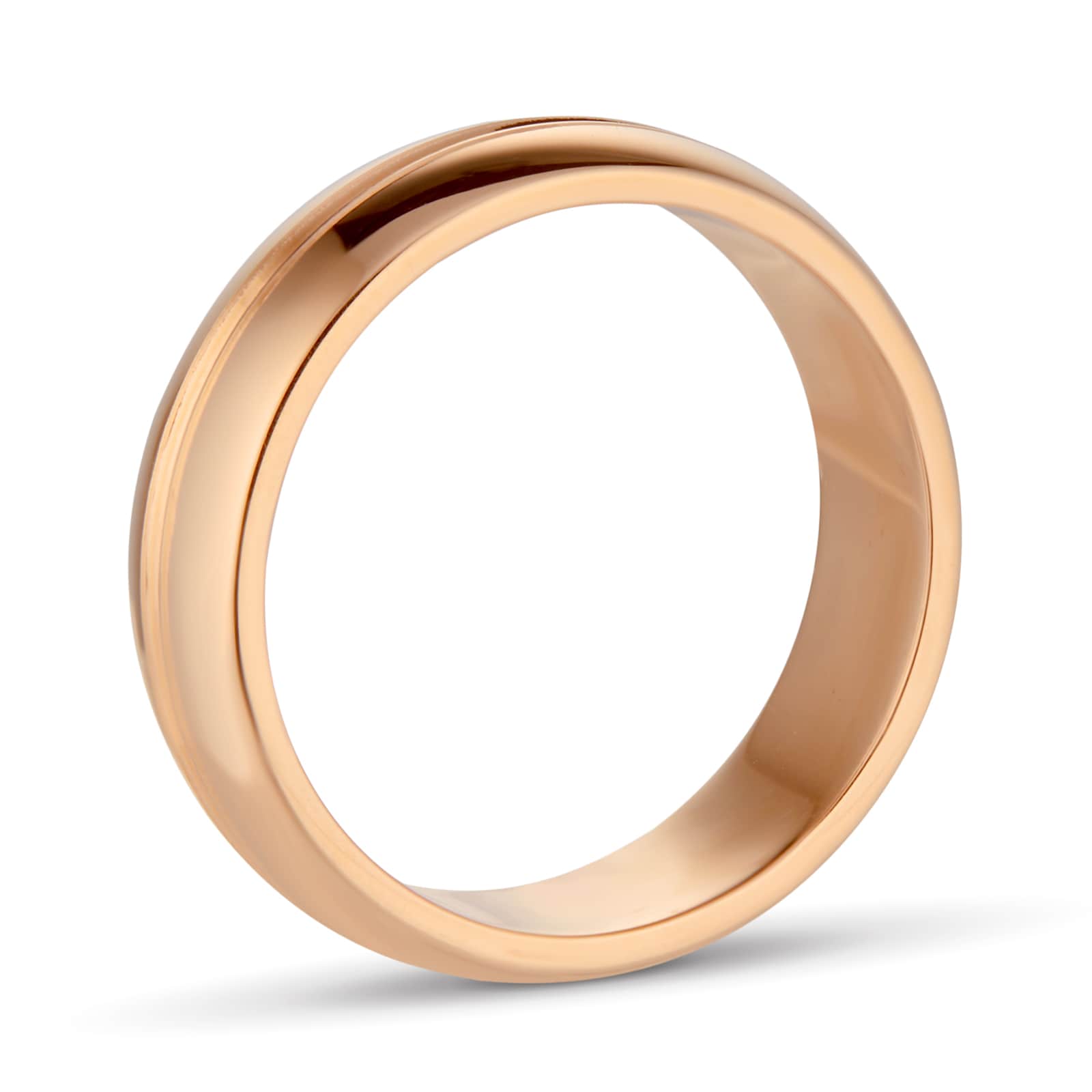 Goldsmiths 6mm D Shape Heavy Grooved Polished Finish Wedding Ring In 18 Carat Rose Gold Goldsmiths 6mm D Shape Heavy Grooved Polished Finish Wedding Ring In 18 Carat Rose Gold