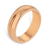 Goldsmiths 6mm D Shape Heavy Grooved Polished Finish Wedding Ring In 18 Carat Rose Gold - Ring Size M